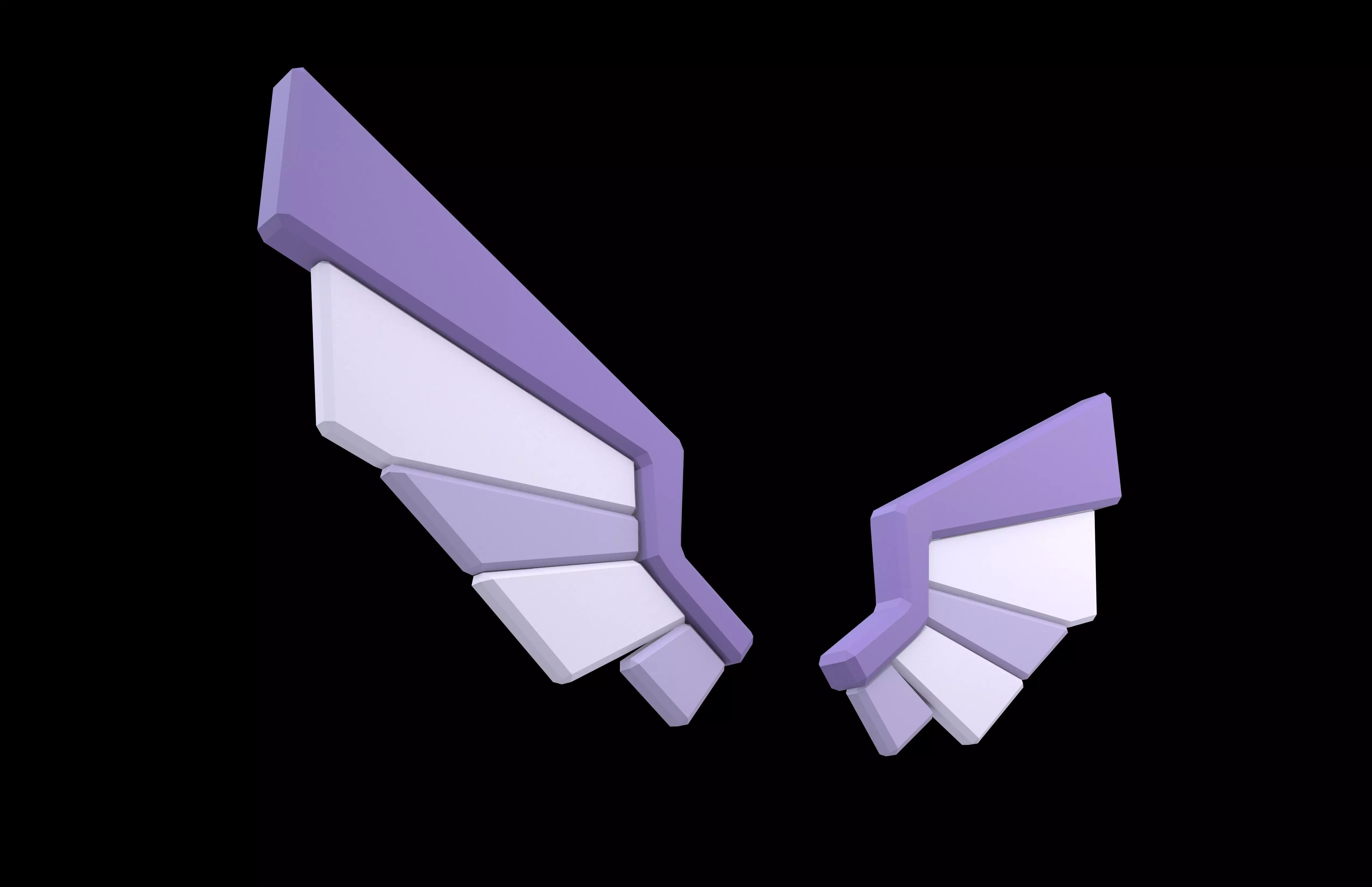 Low Poly Wings v8 003 Low-poly 3D model_3