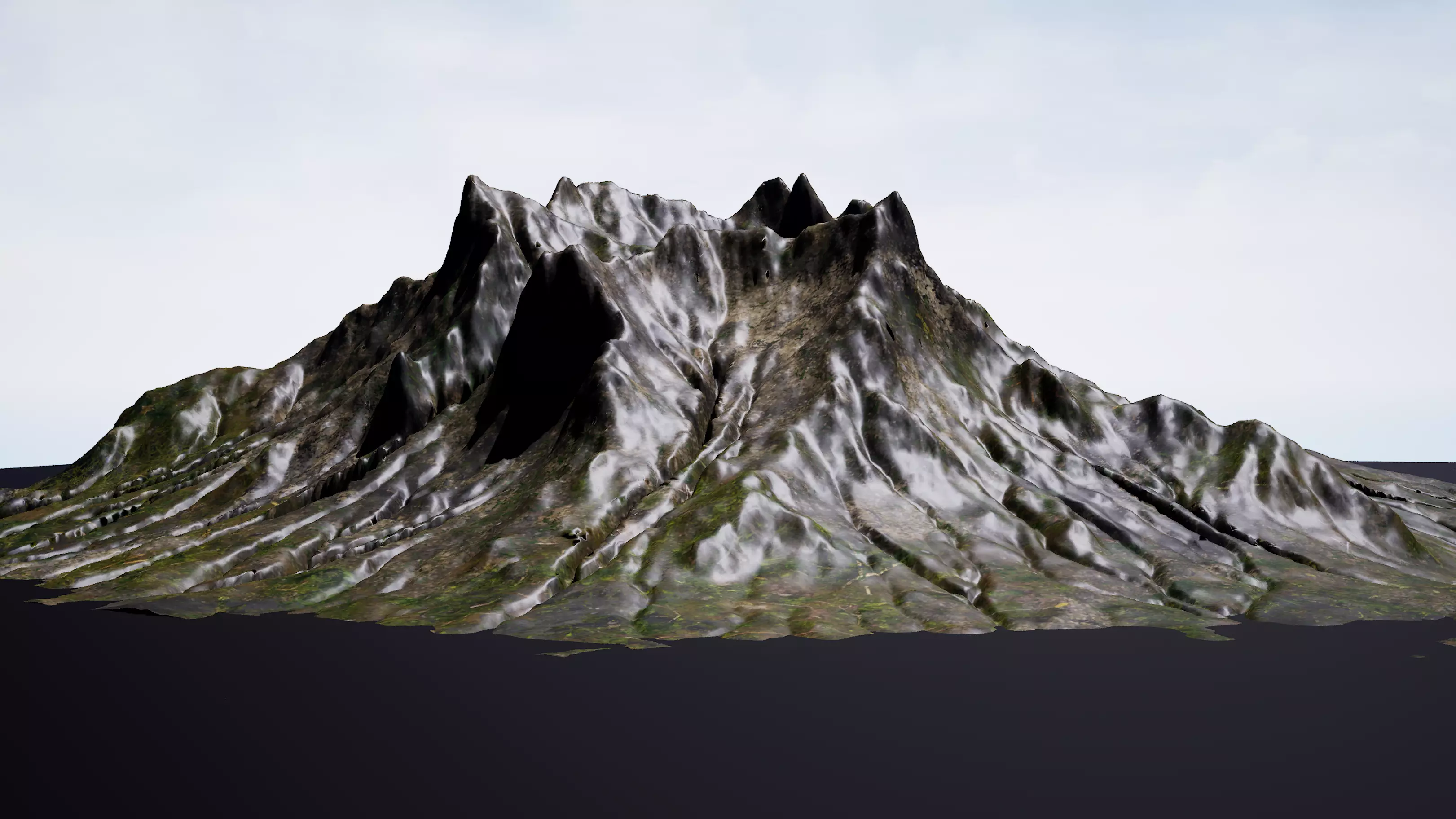 Highly detailed mountain environment asset Low-poly 3D model_0