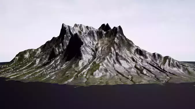 Highly detailed mountain environment asset