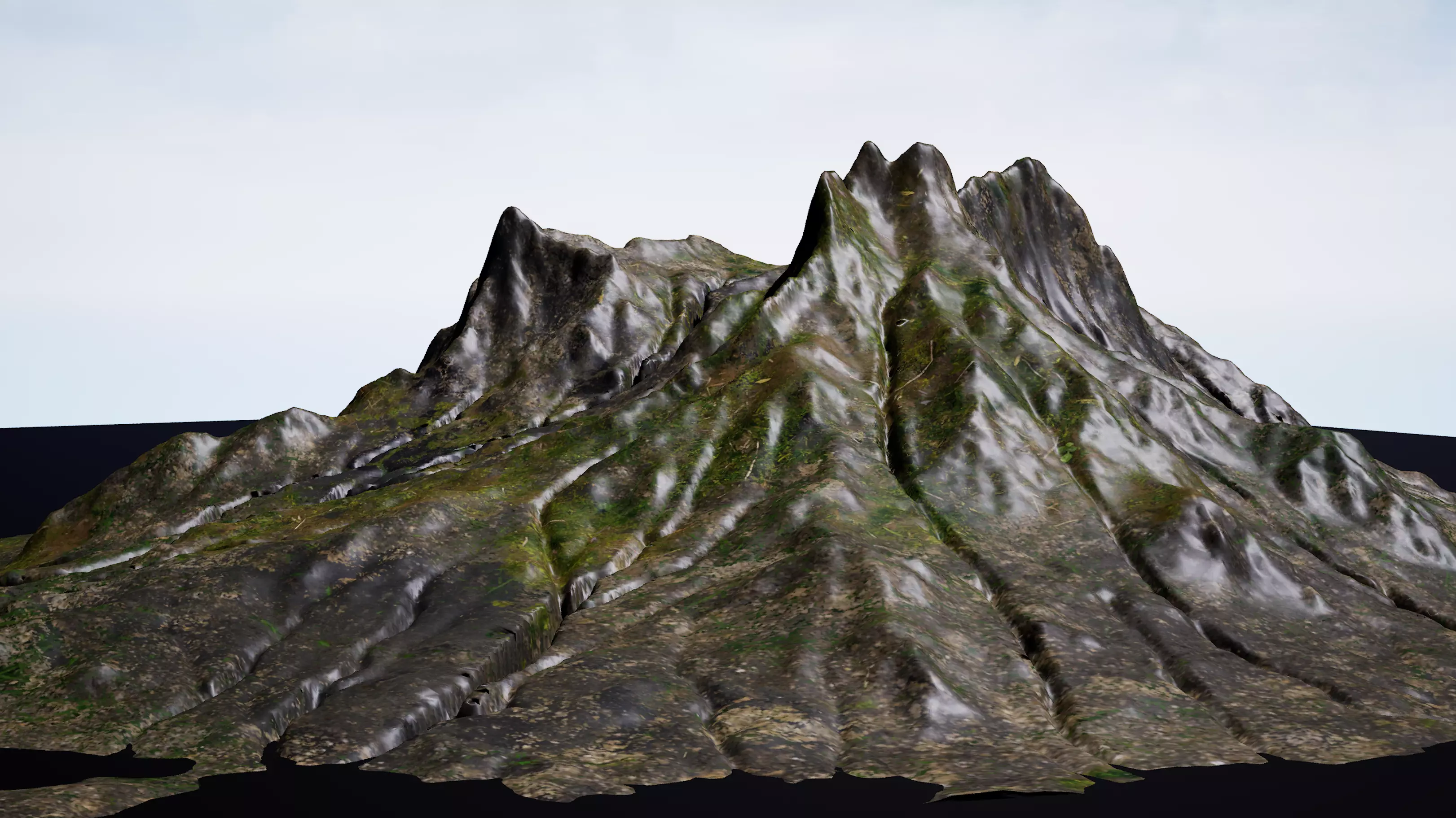 Highly detailed mountain environment asset Low-poly 3D model_3
