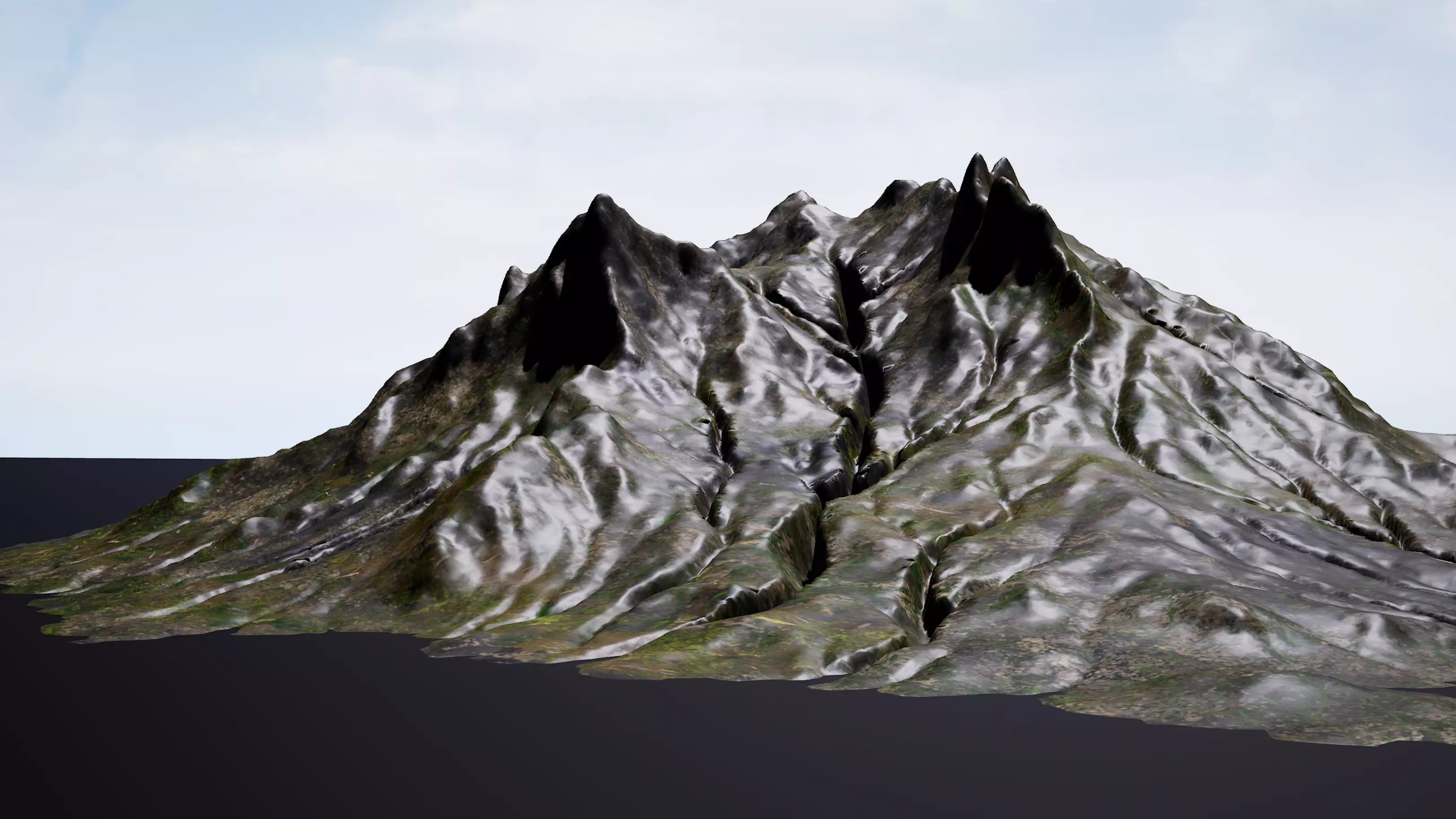 Highly detailed mountain environment asset Low-poly 3D model_2