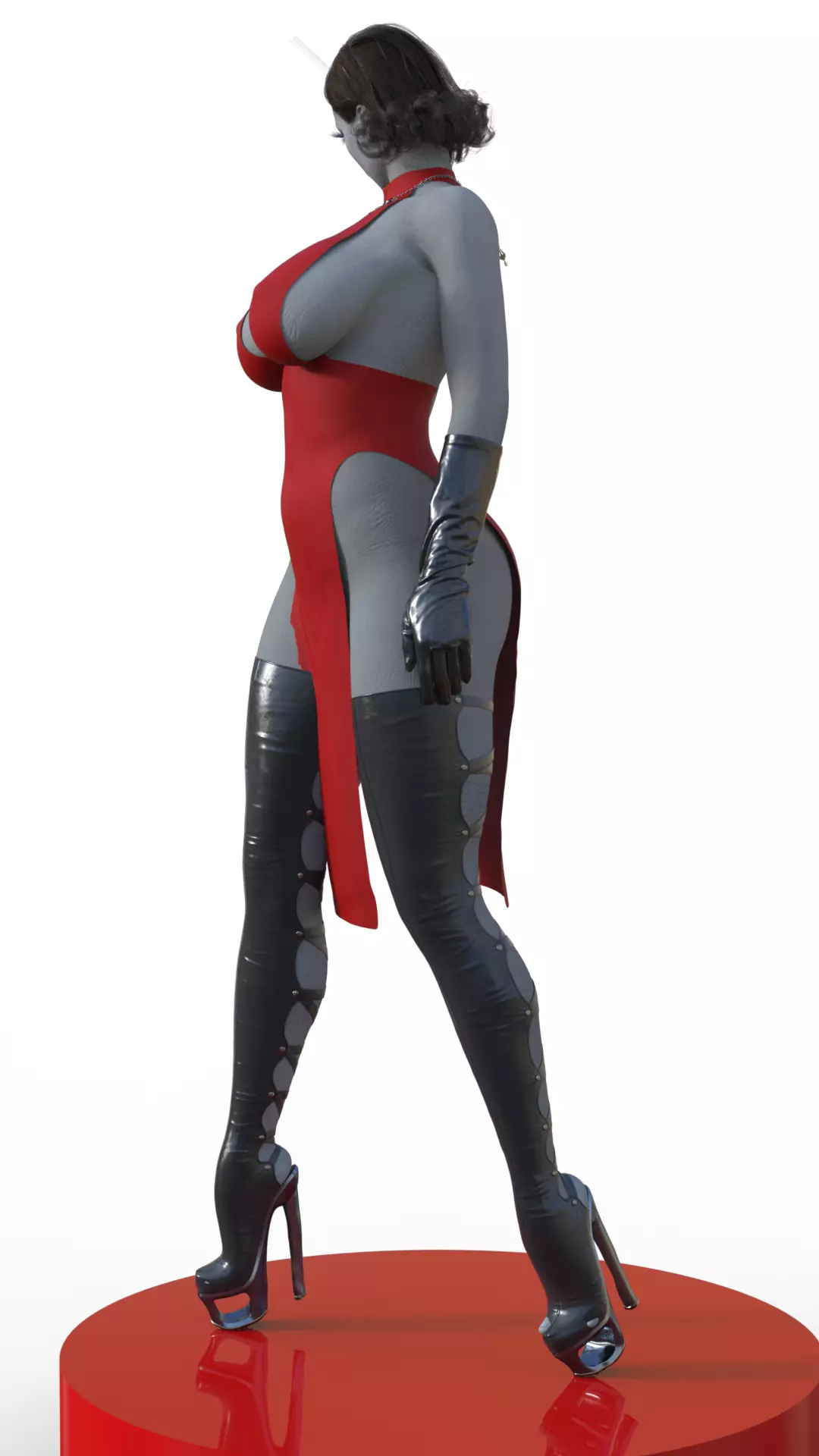 Lady Dimitrescu Elegance and Power in a Gothic Cathedral 3D print model_3