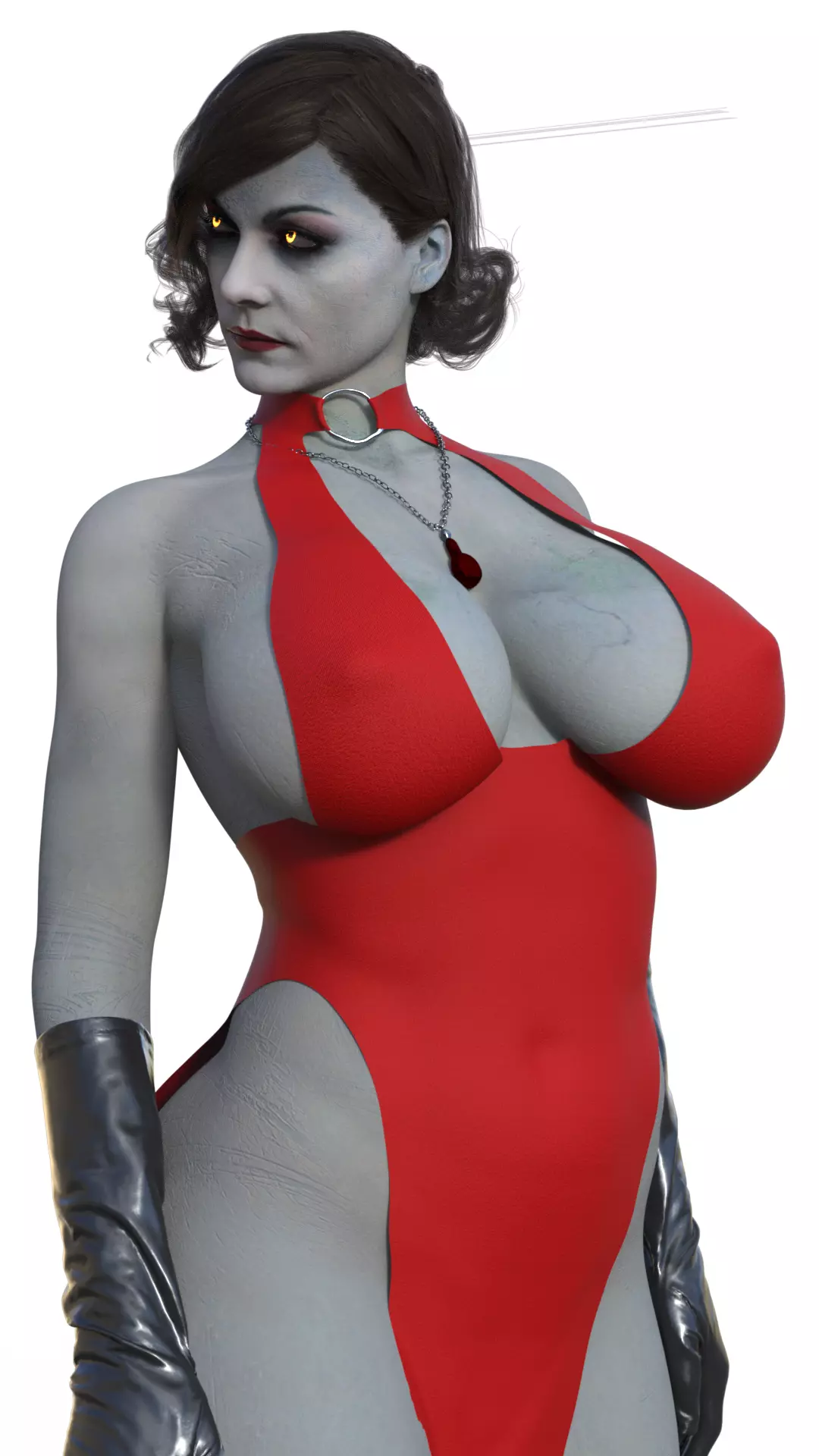 Lady Dimitrescu Elegance and Power in a Gothic Cathedral 3D print model_0