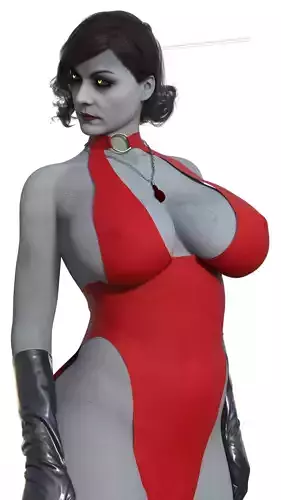 Lady Dimitrescu Elegance and Power in a Gothic Cathedral