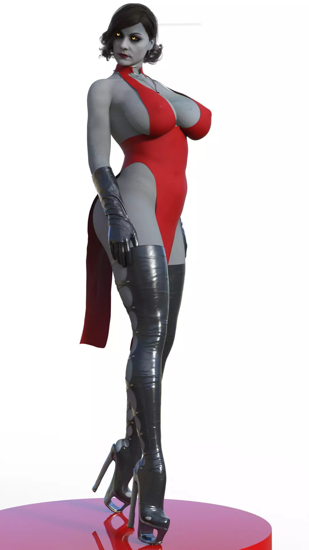 Lady Dimitrescu Elegance and Power in a Gothic Cathedral 3D print model_2