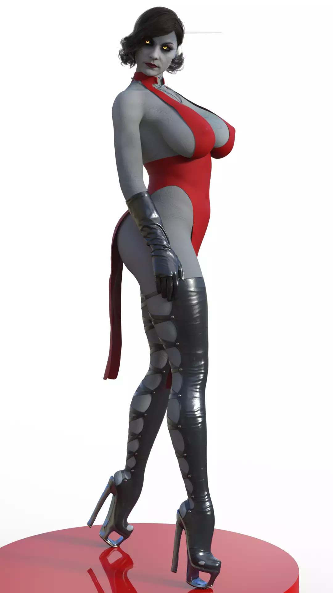 Lady Dimitrescu Elegance and Power in a Gothic Cathedral 3D print model_5