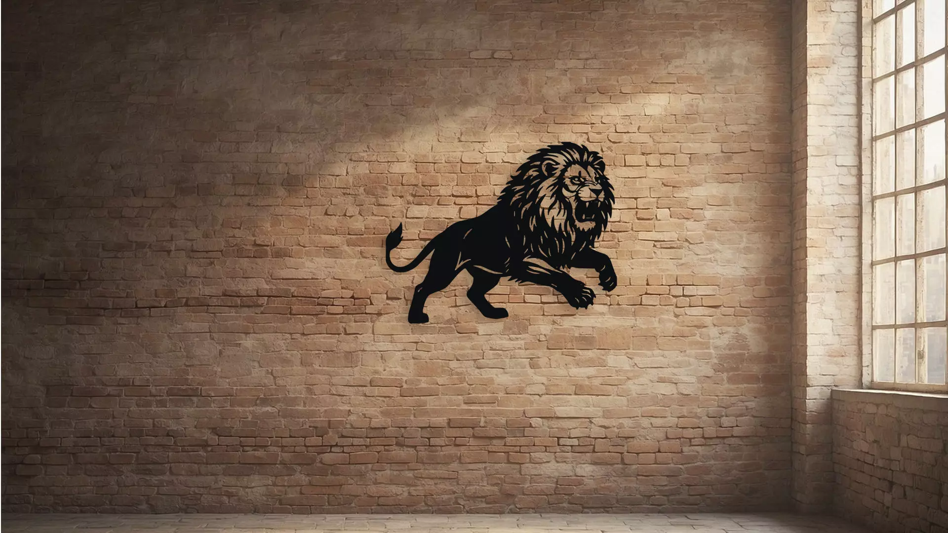 Roaring Lion Wall Decor Art 3D model_2