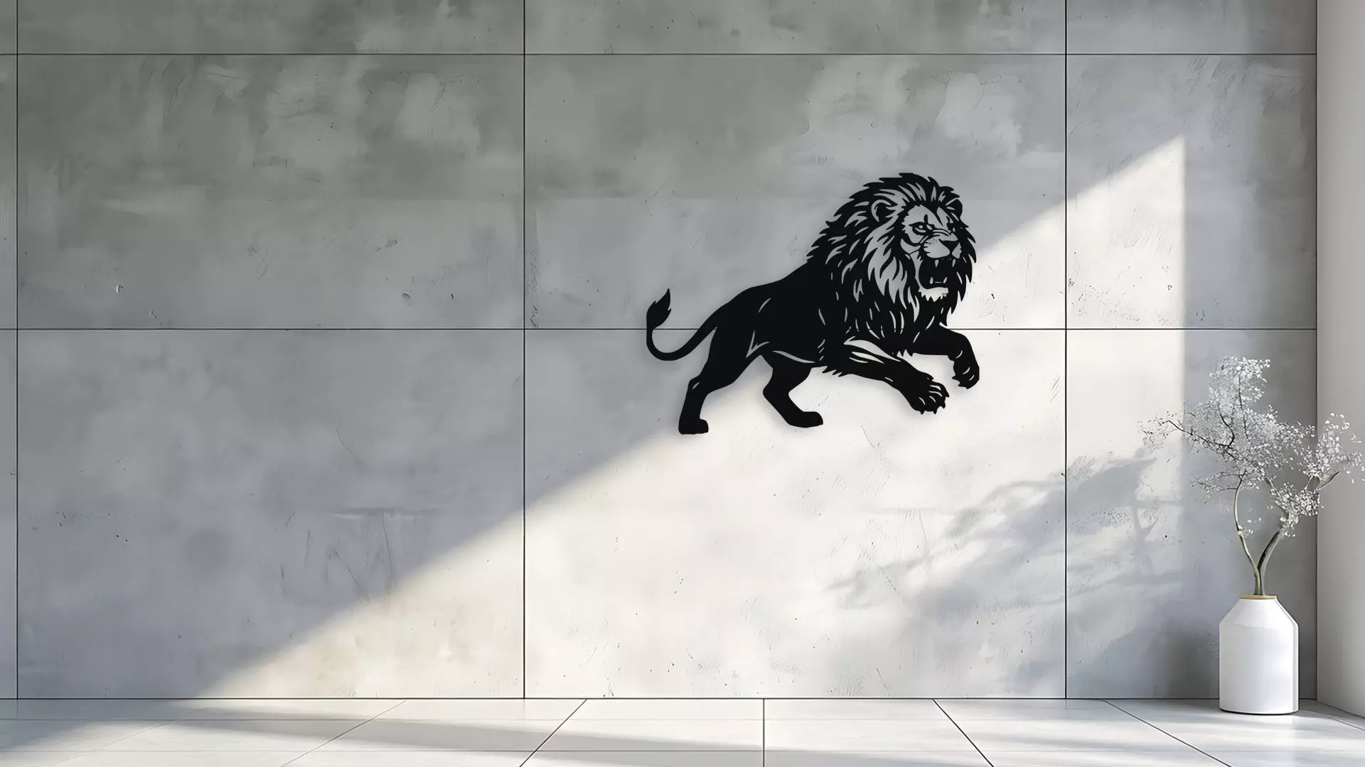 Roaring Lion Wall Decor Art 3D model_1