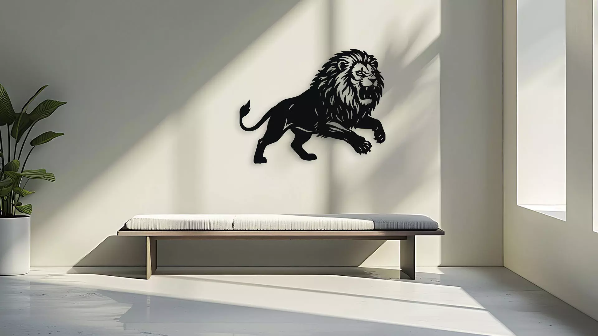 Roaring Lion Wall Decor Art 3D model_3