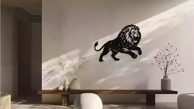 Roaring Lion Wall Decor Art