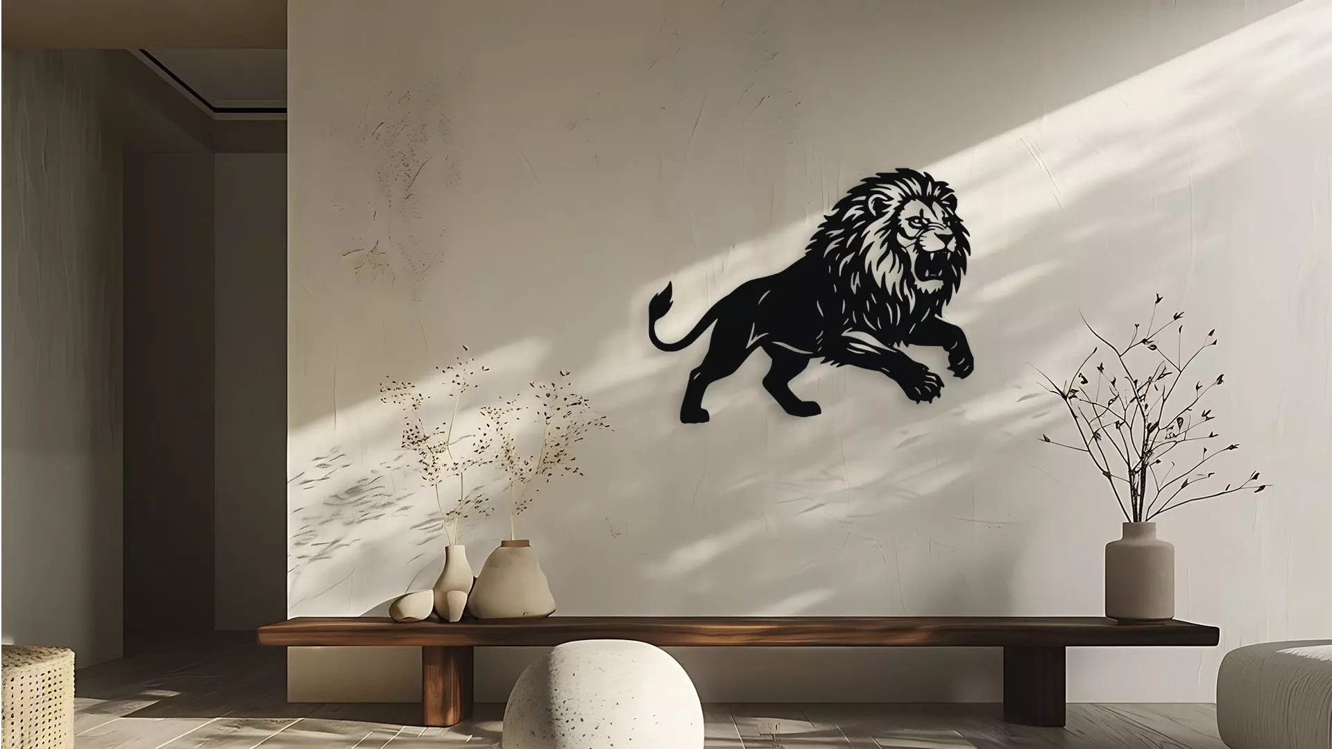Roaring Lion Wall Decor Art 3D model_0