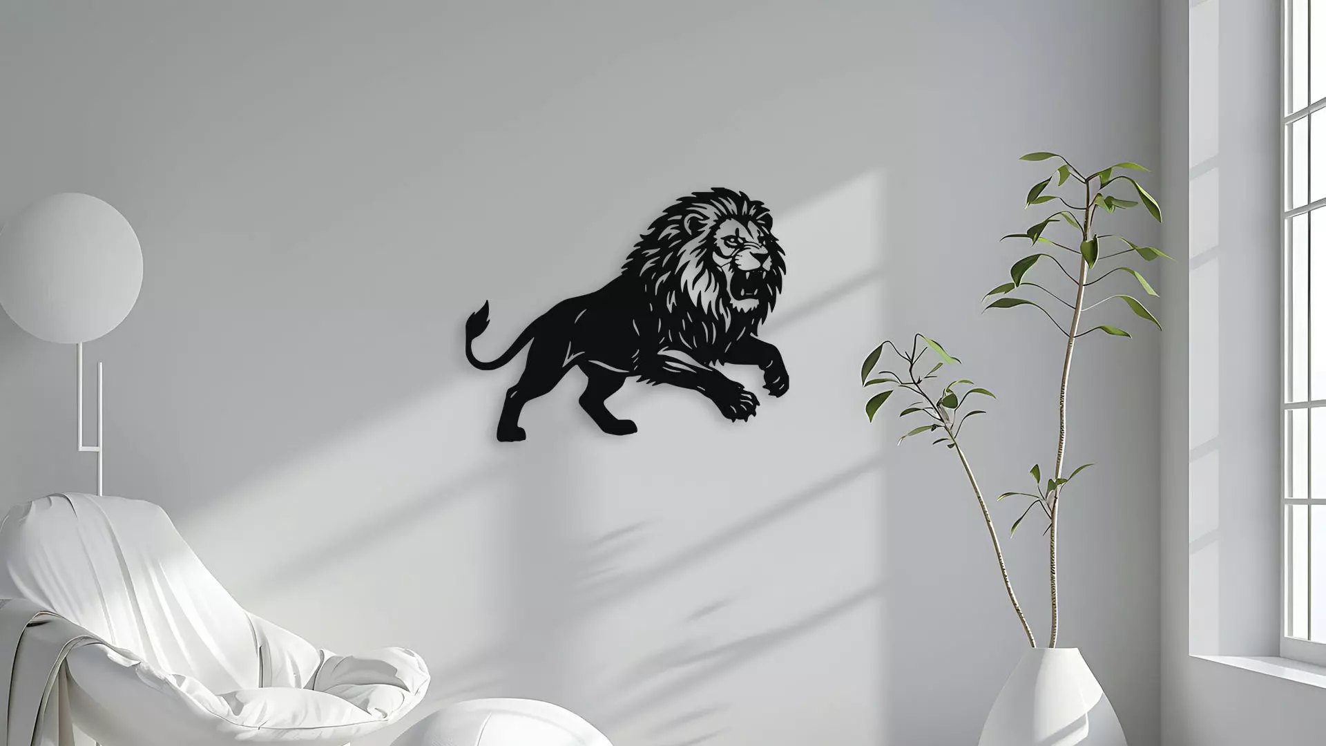 Roaring Lion Wall Decor Art 3D model_4