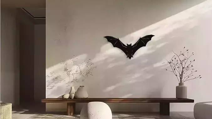Flying Bat Silhouette Wall Decor