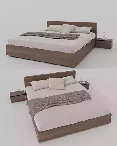  Minimalist Bed 3D Model