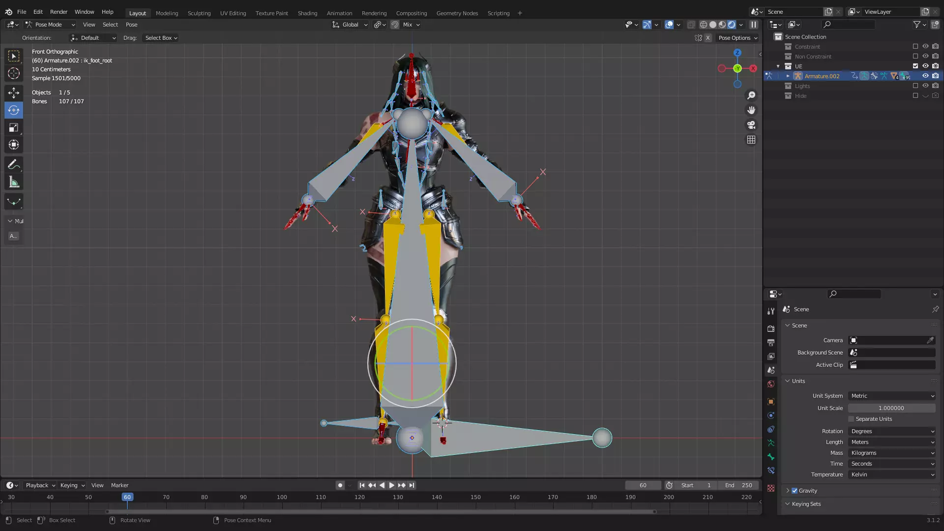 Female Superhero Game Character - Warmaiden Low-poly 3D model_30