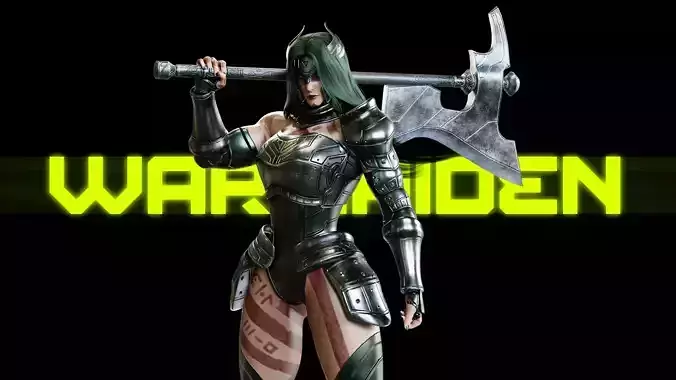 Female Superhero Game Character - Warmaiden Low-poly 3D model Female Superhero Game Character - Warmaiden Low-poly 3D model