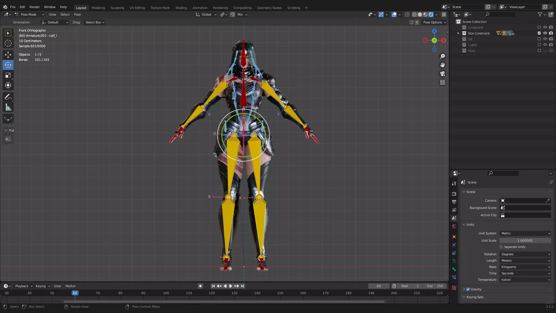 Female Superhero Game Character - Warmaiden Low-poly 3D model_27