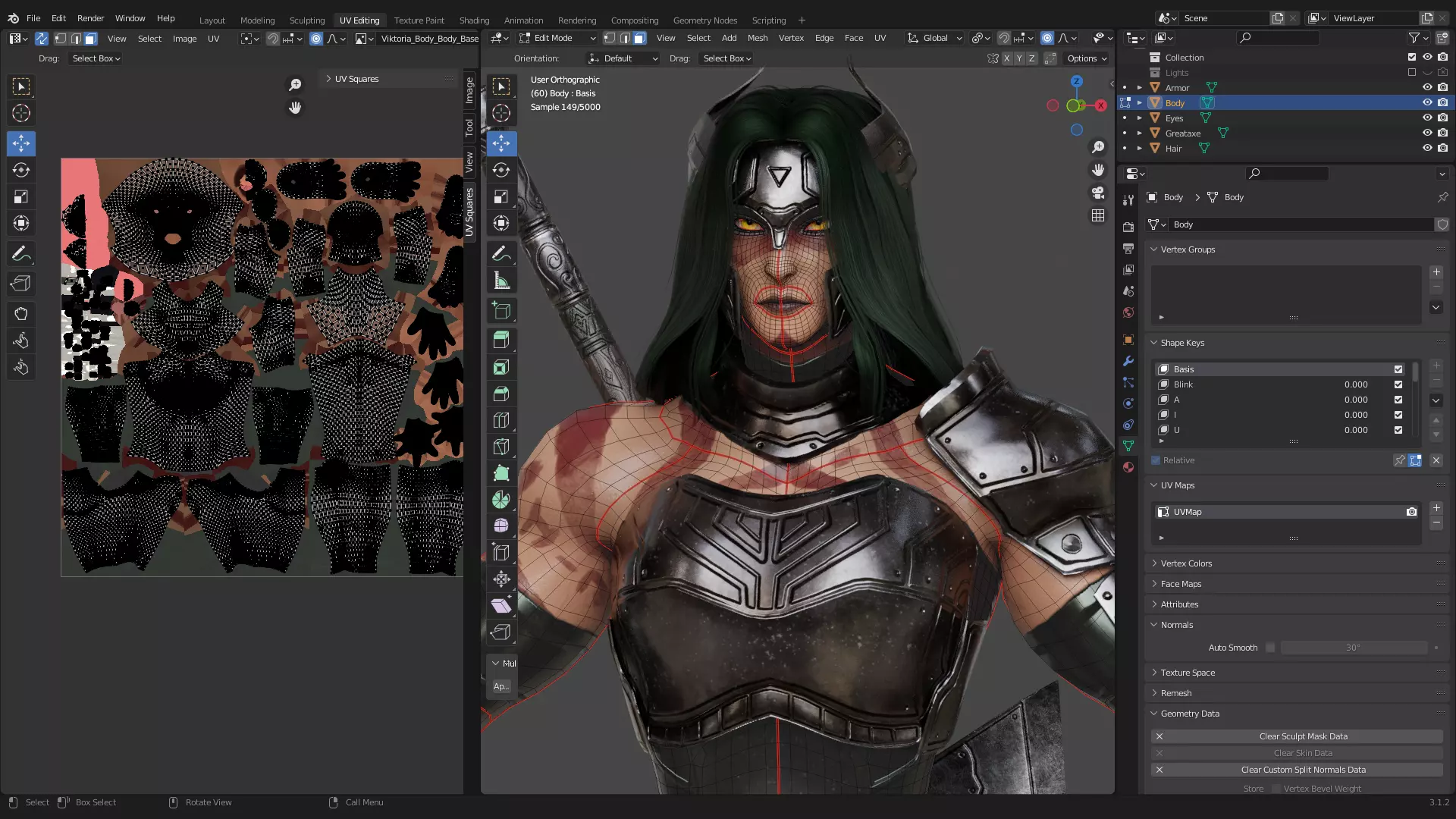Female Superhero Game Character - Warmaiden Low-poly 3D model_26