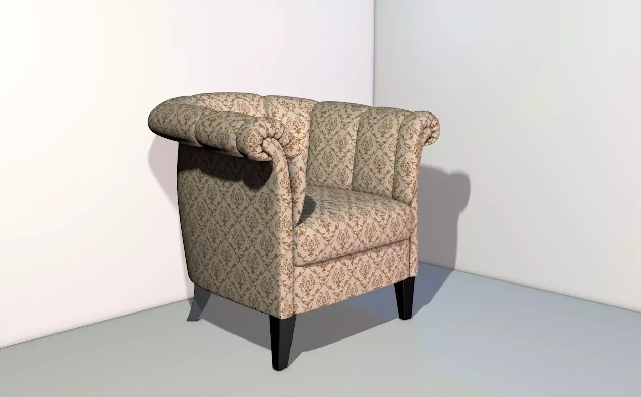 Art deco wing style armchair 3D model