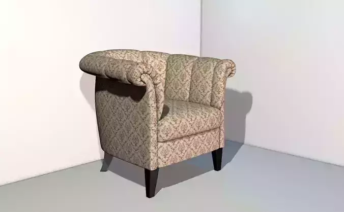 Art deco wing style armchair  3D model