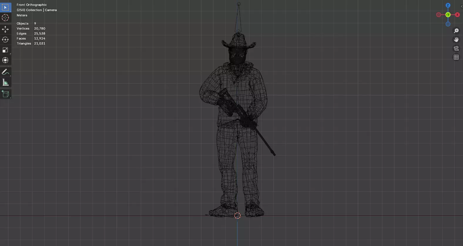 The Hunter Character Humanoid Rigged 3D Model 3D model_3