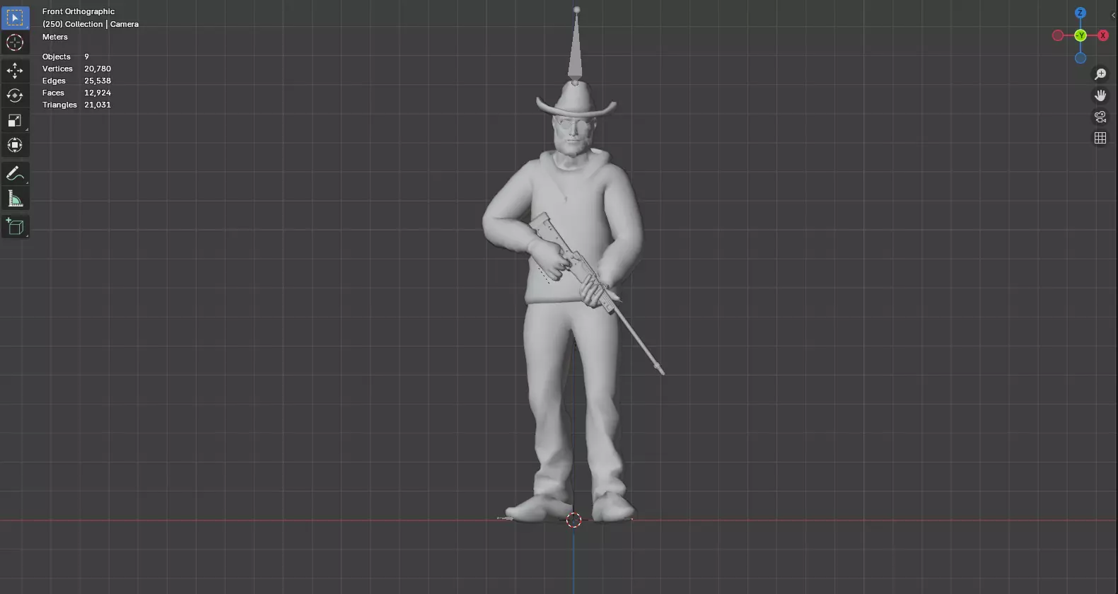 The Hunter Character Humanoid Rigged 3D Model 3D model_4