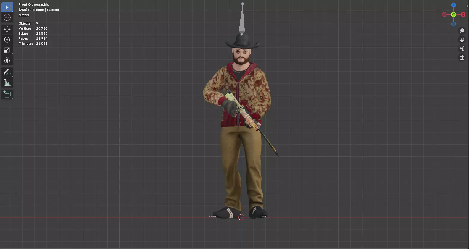 The Hunter Character Humanoid Rigged 3D Model 3D model_5