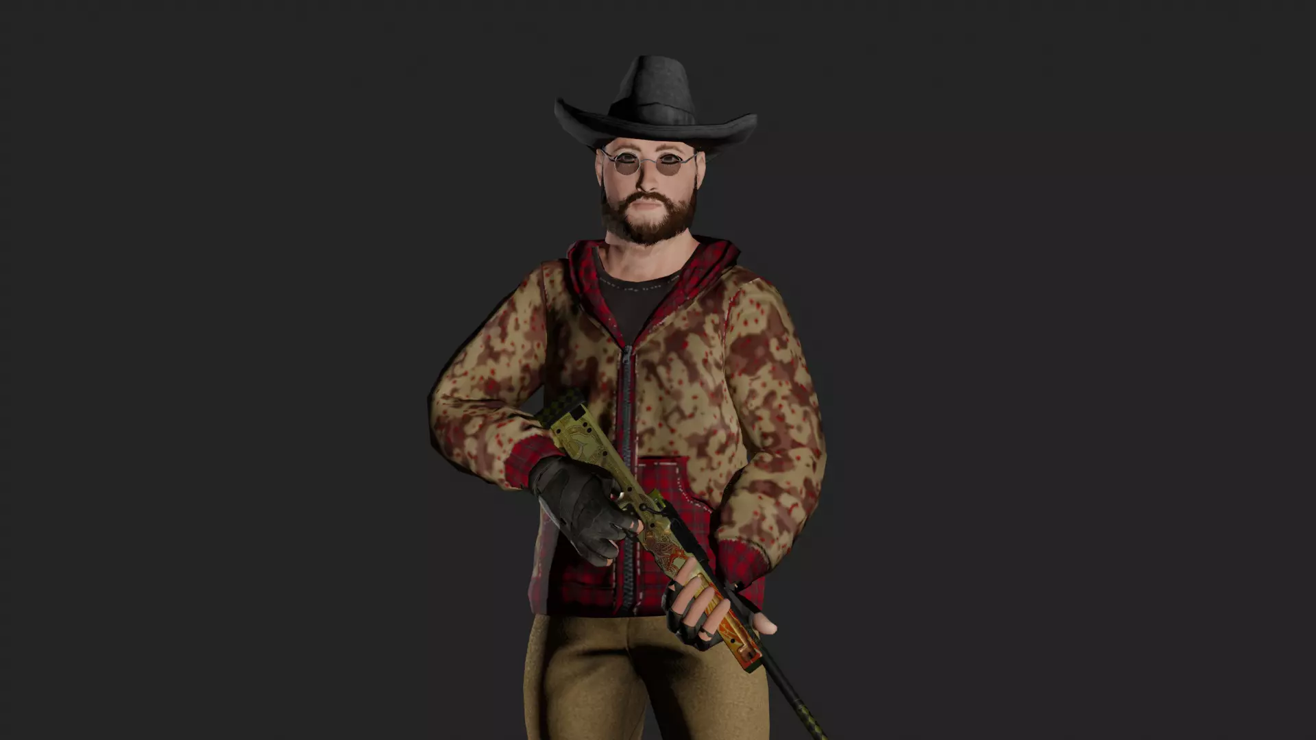 The Hunter Character Humanoid Rigged 3D Model 3D model_1