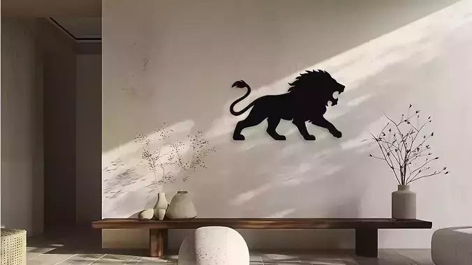 Roaring Lion Wall Decor Art