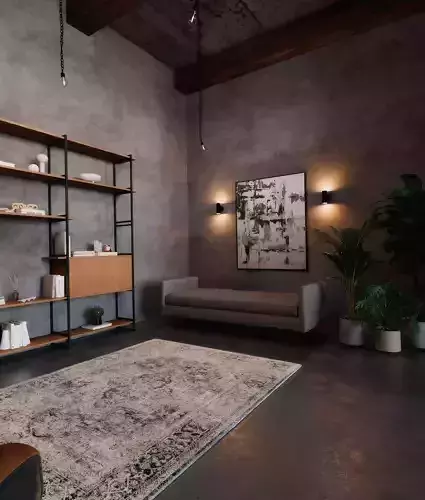 Interior Living Room Scene 01 3D model 4