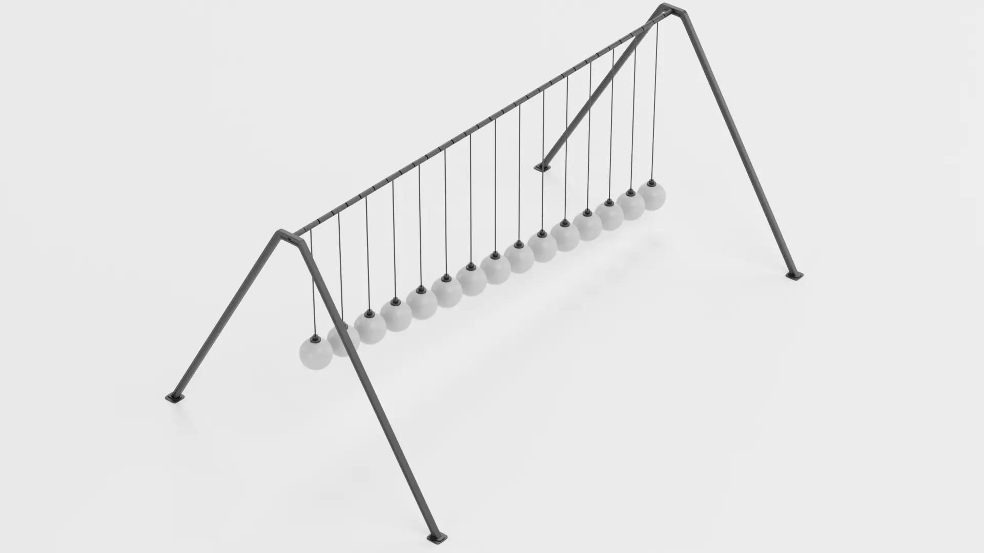 15-Ball Pendulum Waves Low-poly 3D model