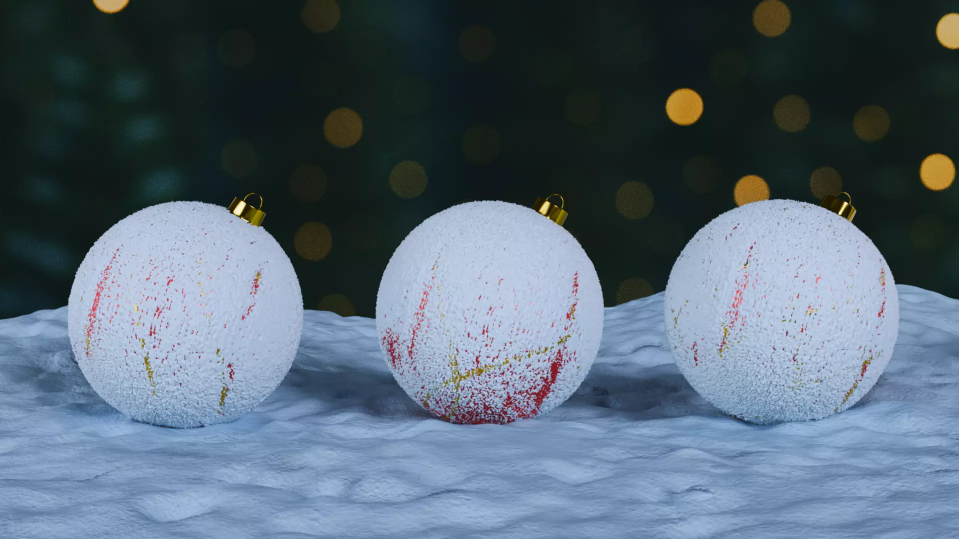 Christmas Ornaments Blue BLEND STL Low-poly 3D model_9