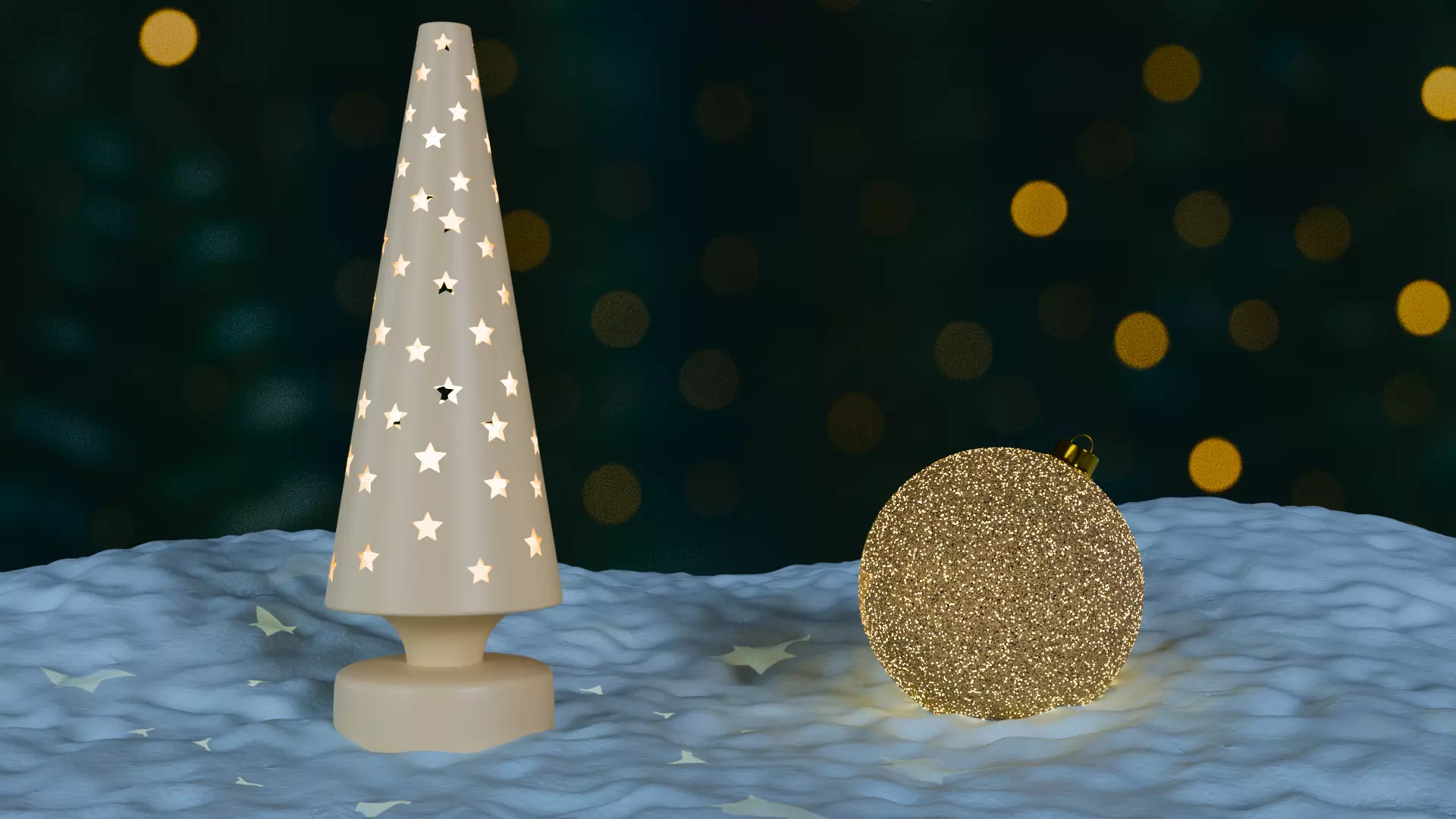 Christmas Ornaments Blue BLEND STL Low-poly 3D model_10