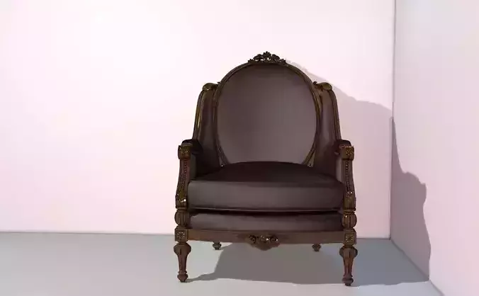 Royal  style armchair with wooden ornaments 