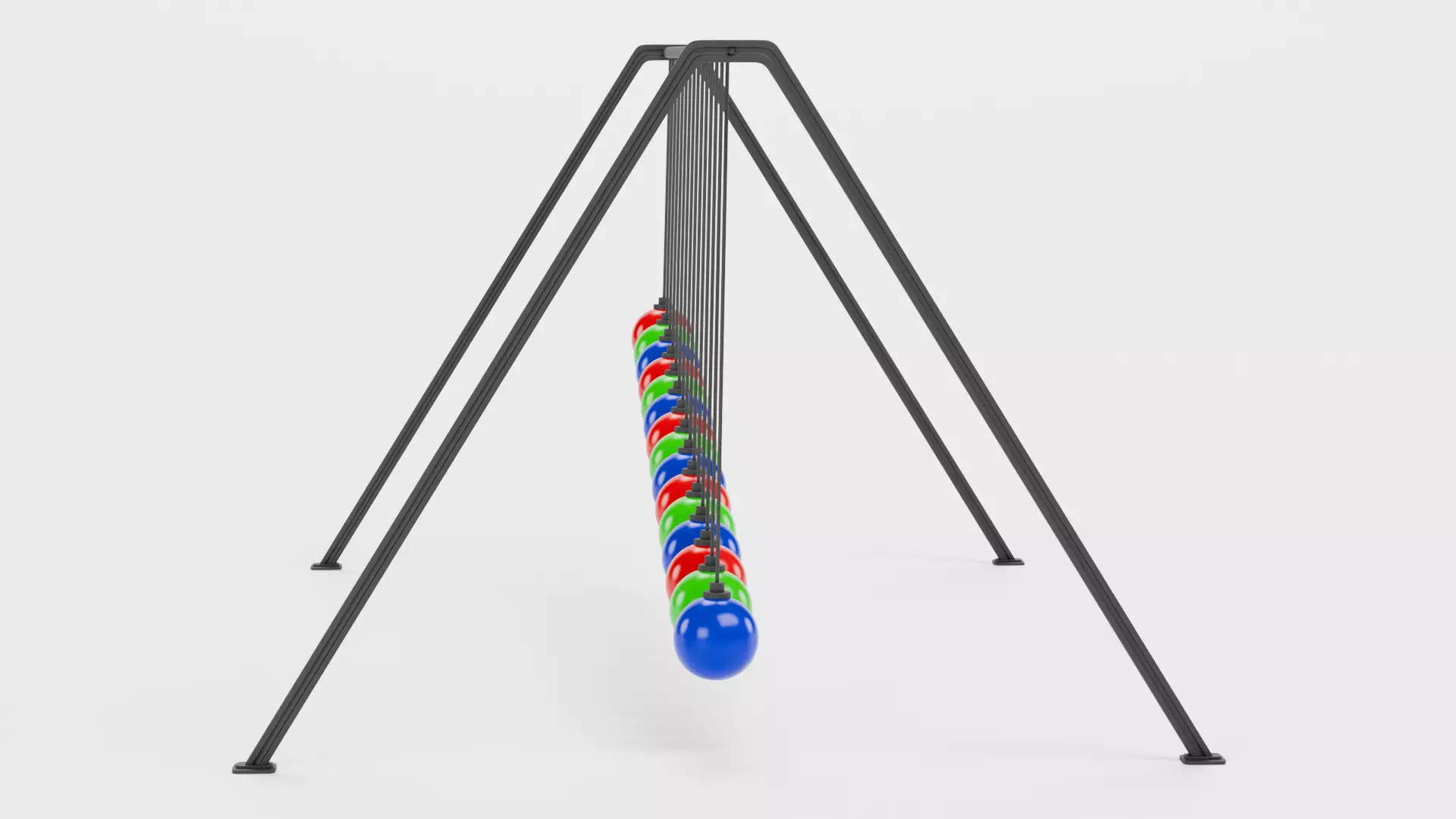 15-Ball Pendulum Waves Animated  Low-poly 3D model_2