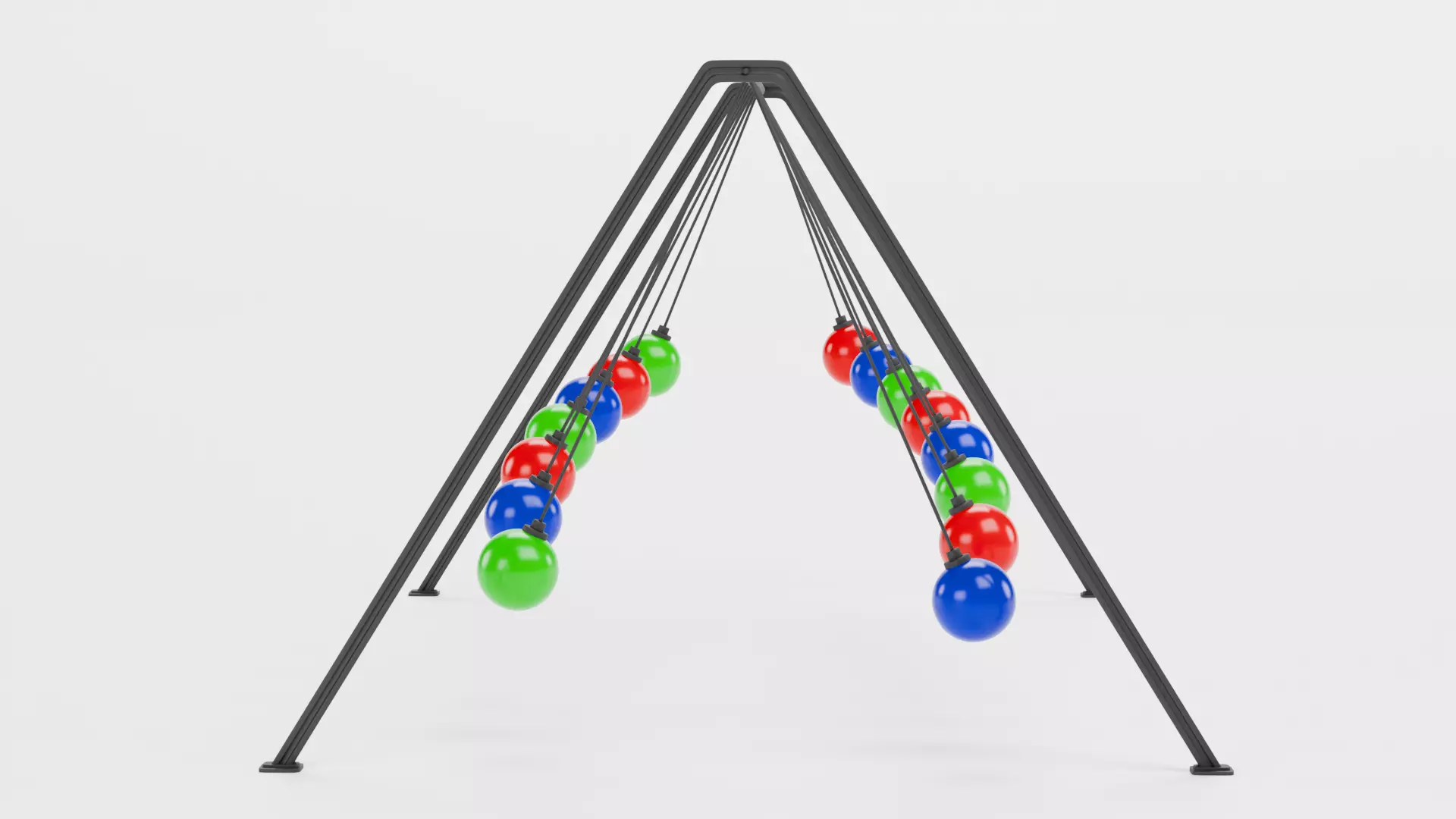 15-Ball Pendulum Waves Animated  Low-poly 3D model_5
