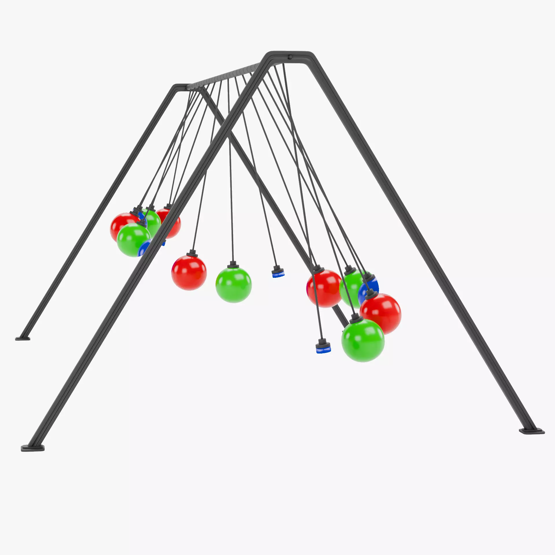 15-Ball Pendulum Waves Animated  Low-poly 3D model_13
