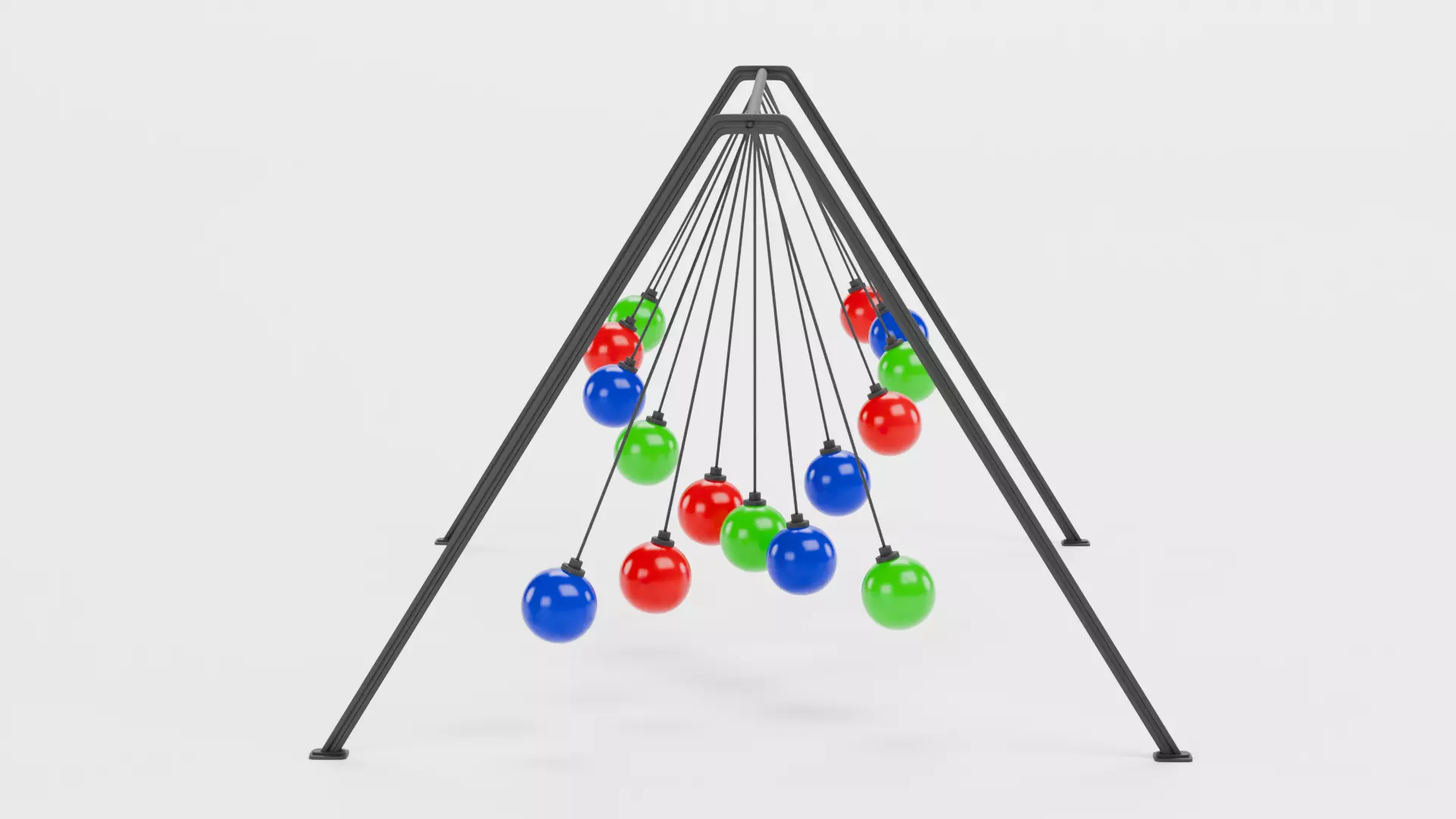 15-Ball Pendulum Waves Animated  Low-poly 3D model_6