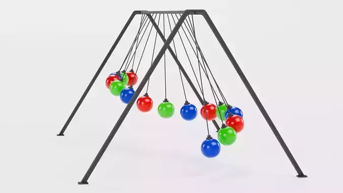 15-Ball Pendulum Waves Animated  Low-poly 3D model 15-Ball Pendulum Waves Animated  Low-poly 3D model