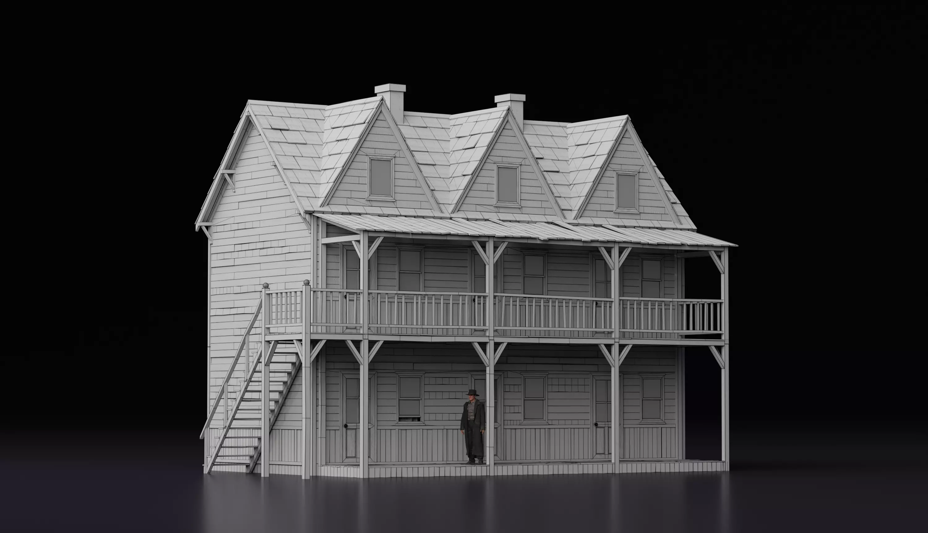 Wild West Building House F 3D model_1