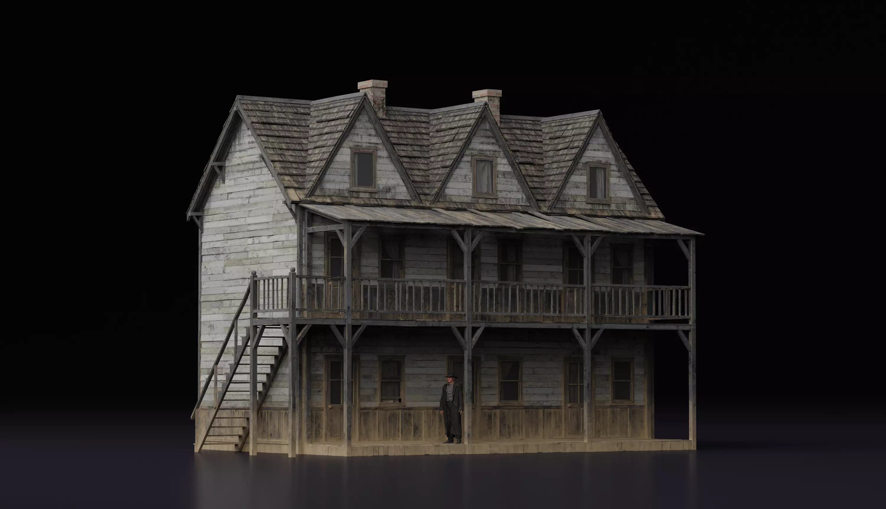 Wild West Building House F 3D model_0