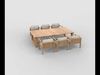 outdoor low dining set  3D model_1