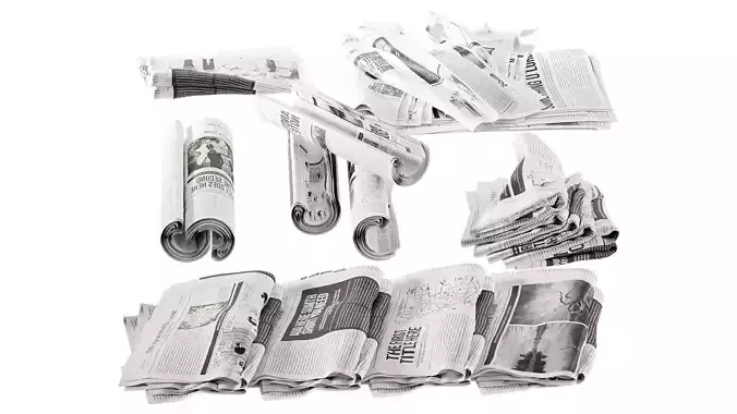Newspaper set 3D model Newspaper set 3D model