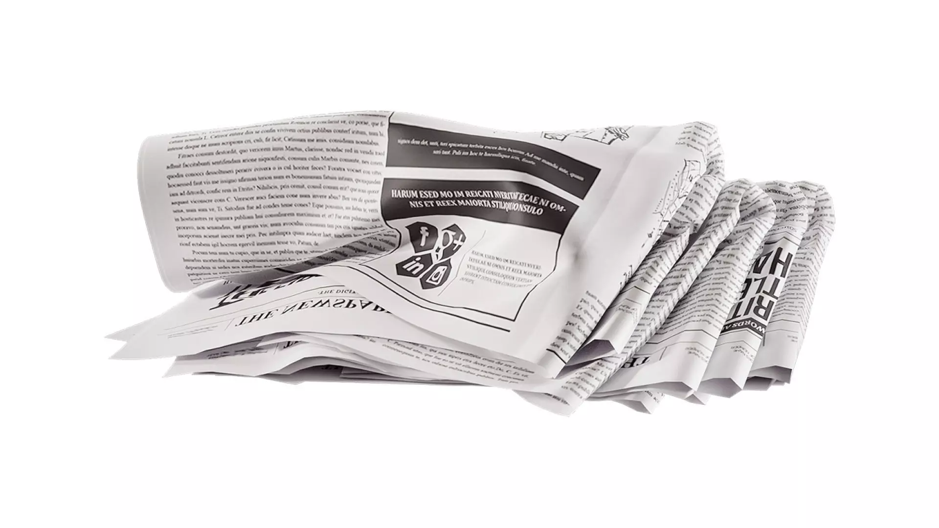 Newspaper set 3D model_1