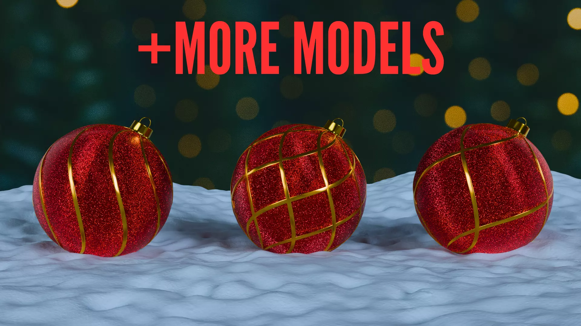 Christmas Ornaments Red BLEND STL Low-poly 3D model_0
