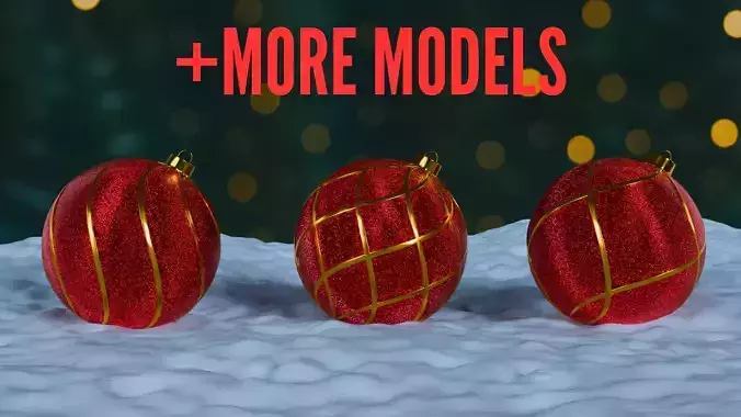 Christmas Ornaments Red BLEND STL