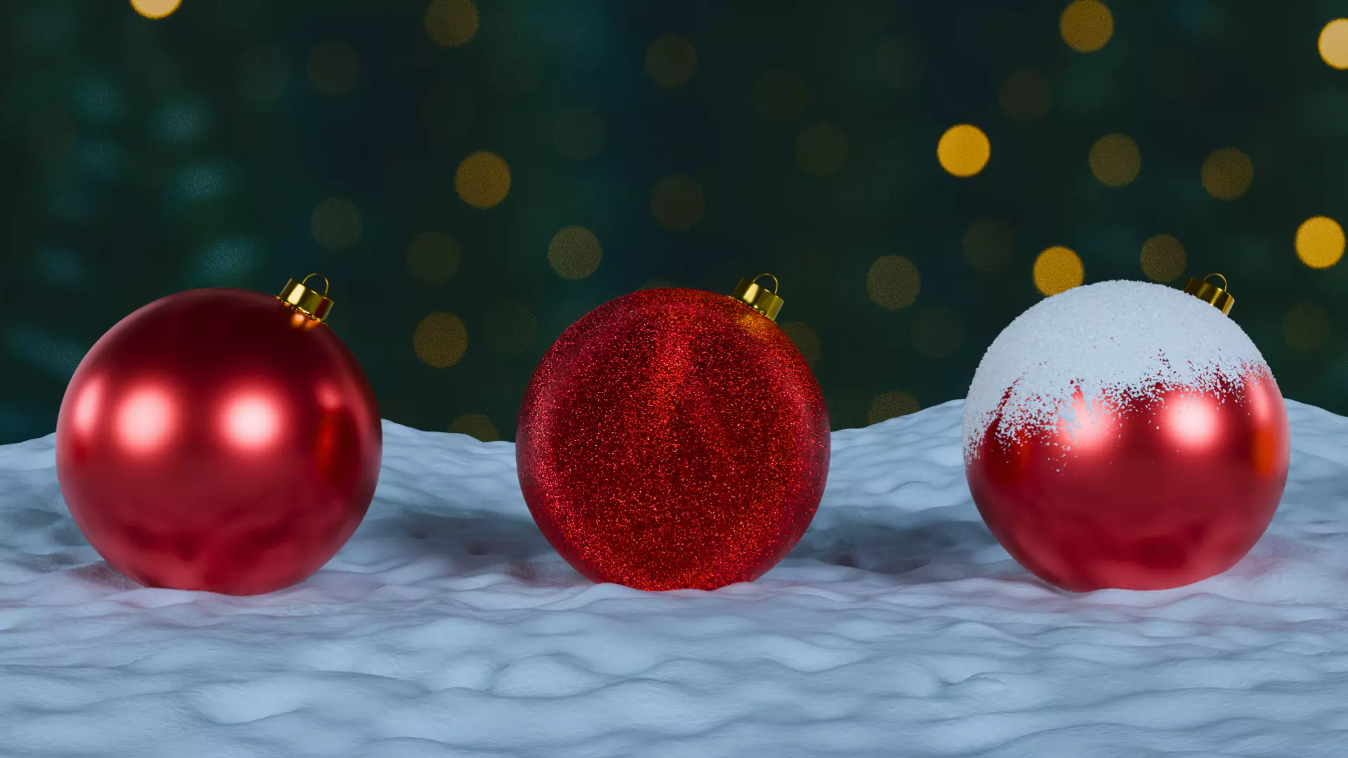 Christmas Ornaments Red BLEND STL Low-poly 3D model_8