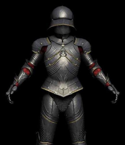 Medieval Gothic Armor Low-poly 3D model