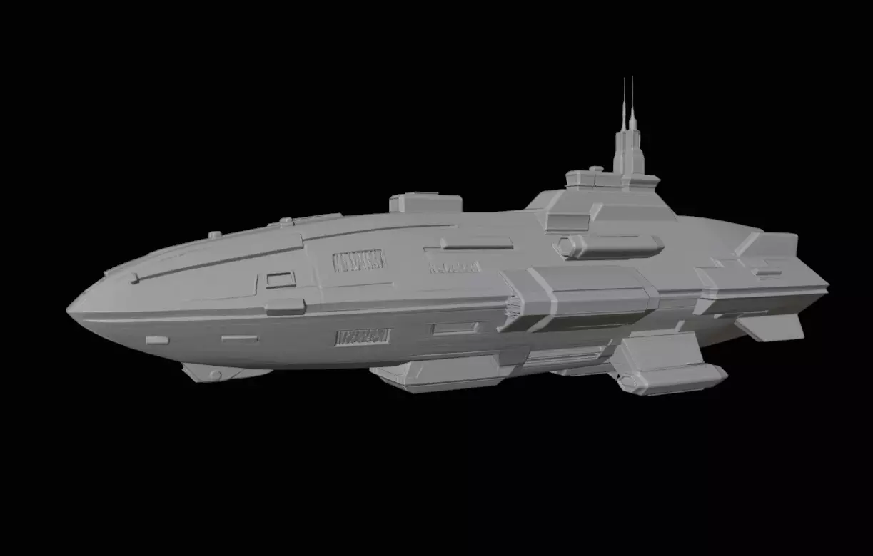 Sci-Fi Spaceship 3D model_3