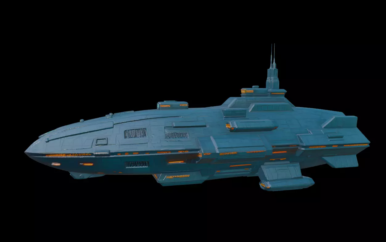 Sci-Fi Spaceship 3D model_1